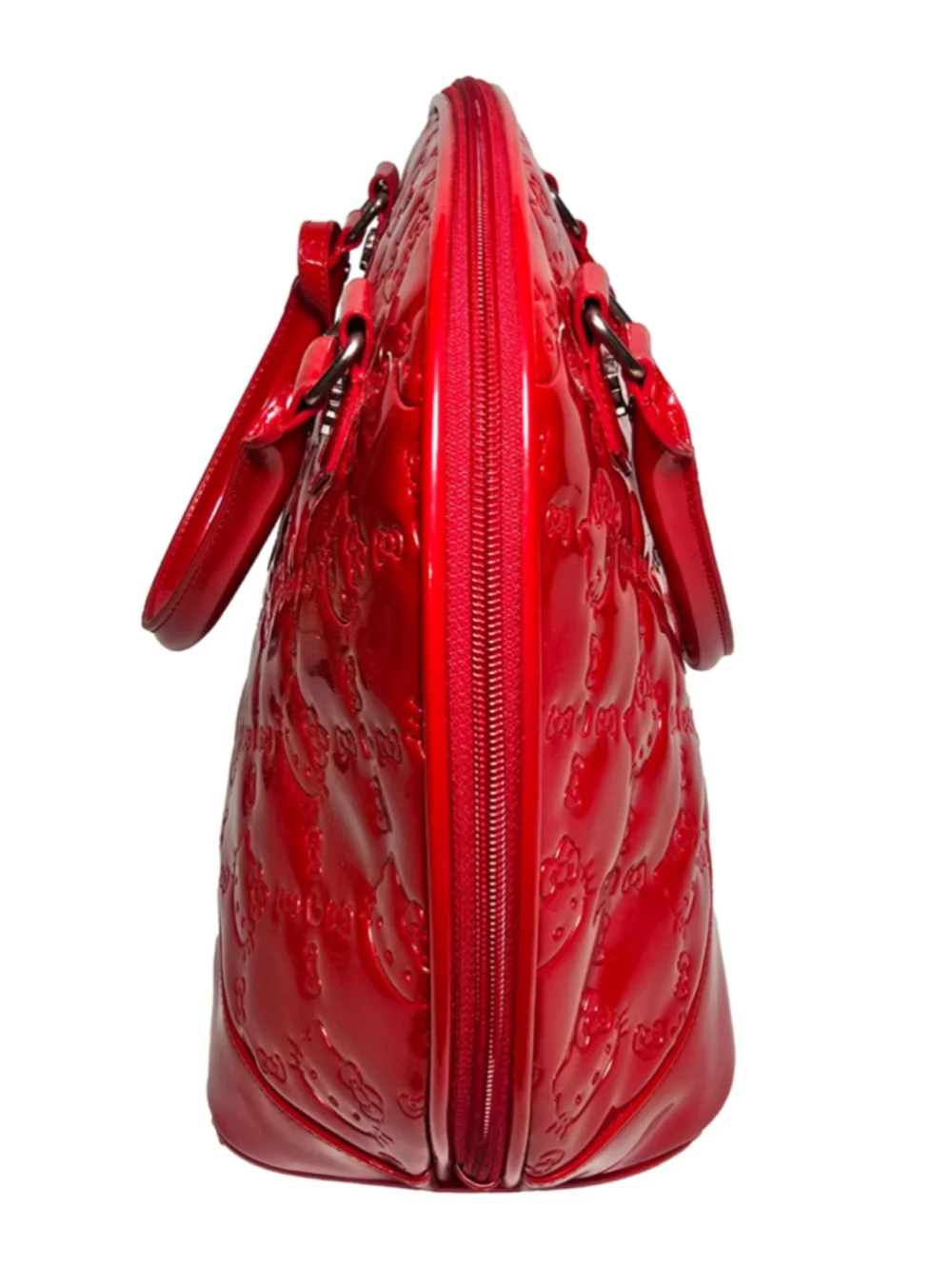 Vintage Loungefly x Hello Kitty Cherry Red Patent Leather Bowler Bag Y2K Sanrio